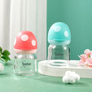 YOHKOH Natural Glass Baby Bottle with Natural Response Nipple, Newborn Anti-Colic Baby Bottles, Wide Neck Mushroom Cap Baby Bottle, Clear (3.4oz (Pack of 4), Multicolour) by TinyTreasures Baby Boutique