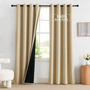 NICETOWN 100% Blackout Curtains 84 inch Long for Bedroom, Total Blackout Thermal Insulated Grommet Long Window Curtains 2 Panels Set, 2 Panels, Biscotti Beige, 52 inch Wide by TinyTreasures Baby Boutique