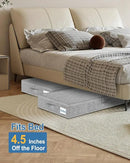 Cirhy Under Bed Storage Containers, 4.5 Inch Tall Low Profile Under Bed Storage with Sturdy Sidewalls & Bottom, UnderBed Storage for Clothes,Shoes, Pillow, Blankets Organizer, 2 Pack Grey by CozyNest Decor