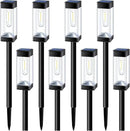 Solar Pathway Lights 8 Pack LED Waterproof Solar Outdoor Lights, Upgraded Stainless Steel Driveway Lighting with Tungsten Filament Bulb for Yard, Landscape, Garden, Walkway, Lawn, Path by GreenHaven Gardens