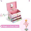 Jewelkeeper Jewelry Box for Girls - Spinning Ballerina Doll to Swan Lake Tune Music Box - Pink Jewelry Boxes for Girls with 2 Drawers - Ideal for Storing Necklaces and Bracelets - 7Lx5Hx6W Inches by TinyTreasures Baby Boutique