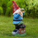 Resin Gnomes Garden Decor, 13.5" Tall Solar Large Inappropriate Funny Gifts Gnome Outdoor Statues for Yard, Patio, Lawn, Outside Naughty Gnome Garden Decorations Gift for Men Women by GreenHaven Gardens