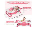 MoreFeel Collapsible Baby Bathtub for Newborn with Thermometer & 1 Hooded Towel & 1 Soft Floating Cushion,Portable Travel Bathtub with Drain Hole, Durable Foldable Baby Tubs for Infants to Toddler by TinyTreasures Baby Boutique