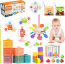 Montessori Toys for Babies 6-12 Months, 8 in 1 Soft Sensory Toddler Bath Toys for Babies, Montessori for 1 Year Old by TinyTreasures Baby Boutique