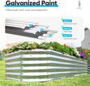 Quictent Raised Garden Bed Kit Oval Galvanized Metal Planter Box Tall for Vegetables Outdoor Backyard, Rubber Strip Edging Included, Silver 6x3x1.5 ft by GreenHaven Gardens