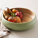 Fruit Bowl For Kitchen Counter, Decorative Bowl, Large Serving Bowl Or Fruit Basket For Kitchen Spun Bamboo (Sage) by CozyNest Decor