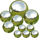 Nerien Gazing Ball, Stainless Steel Garden Mirror Globe, Polished Ornament Sphere, Hollow Floating Reflective Hemisphere, for Home Outdoor Pond Housewarming Swimming Pool Decoration, Silver, 10Pcs by GreenHaven Gardens