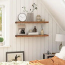 HOOBRO Floating Shelves for Wall, Wall Mounted Shelf Set of 2, 31.5" Hanging Shelf with Invisible Brackets, for Wall in Bathroom, Bedroom, Toilet, Kitchen, Living Room, Office, Rustic Brown BF80BJP201 by CozyNest Decor