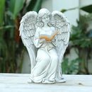 Angel Statue Outdoor Decor, Elegant Angel Garden Statues Reading Book with Solar LED Lights Yard Decorations Lawn Ornaments Figurines Resin Sculpture for Outside, Angel Gardening Gifts by CozyNest Decor
