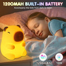 Night Light for Kids, 7 Color Changing BPA-Free Silicone Lamp with Touch Control, Eye Protection, Rechargeable Battery, Soft & Safe Nursery Lamp for Boys & Girls (Turtle Backpack Capybara) by TinyTreasures Baby Boutique