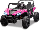 24V 2 Seater Ride On Car Truck, Power Wheels Kids UTV w/Parent Remote Control, 3.1 MPH Max Speed, Music Player, LED Lights & Storage, Electric Vehicle Ride On Toy for Kids Toddler Ages 3-8, Pink by TinyTreasures Baby Boutique