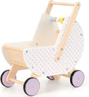 Wooden Baby Walker & Doll Stroller – Adjustable Handle Push Cart, Anti‑Tip, Quiet Wheels, Pretend Shopping Cart – Montessori Wooden Walker for Babies, Doll Stroller for Toddlers 12m+ by TinyTreasures Baby Boutique