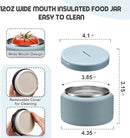 13.5oz Soup Thermo for Hot Food Kids with Buckle Lid Insulated Vacuum Food Jar Wide Mouth Leakproof Stainless Steel Lunch Container (Blue) by TinyTreasures Baby Boutique