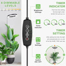 LORDEM Grow Light for Indoor Plants, 7.9" Full Spectrum LED Plant Grow Light, Height Adjustable Growing Lamp with Auto Timer 4H/8H/12H, 6 Dimmable Levels, Ideal for Large Tall Plants, 2 Packs, Black by GreenHaven Gardens