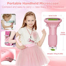 MAXLAPTER Portable Digital Microscope for Kids: 1000X Handheld Kid Microscope with 2'' Screen and 8 LED Lights - Pocket Miniscope Edu Science Toys Birthday Gifts for Age 3-5 5-7 8-12 Girls Boys, Pink by TinyTreasures Baby Boutique