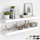 RICHFOCUS 40Inch Floating Shelves for Wall 2 Pack Shelves for Bedroom|Kitchen|Bathroom Wall Mounted Rustic Wood Floating Shelf with Invisible Brackets for Books|Storage|Decor, White by CozyNest Decor