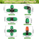 Drip Irrigation Fittings Kit for 1/4" Tubing, 65 Pcs Drip Line Lock Barbed Connectors for Drip Systems - 18 Couplings, 15 Tees, 12 End Caps,1 0 Elbows, 5 Cross Connectors, 5 Misters Nozzles by GreenHaven Gardens