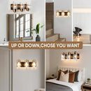 Black Gold Vanity Lights,3 Lights Bathroom Light Fixtures,Gold Finish Industrial Modern Wall Sconces 3 Lights,Bathroom Wall Lights(Bulbs not Included) by CozyNest Decor