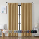Simplebrand Ava Gold Blackout Curtains for Bedroom 84 Inch Length 2 Panels Set, Solid Thermal Insulated Privacy Living Room Window Treatment Curtains Blackout Drapes, W40 x L84 Inch, Gold by TinyTreasures Baby Boutique