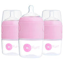 PopYum 5 oz Pink Anti-Colic Formula Making/Mixing/Dispenser Baby Bottles, 3-Pack with