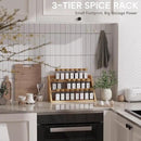 Bamboo Spice Rack Organizer -3-Tier Spice Rack for Countertop,Cabinet Spice Rack Organizer for 27 Spice Jars(4oz)，Step Shelf (yellow) by CozyNest Decor