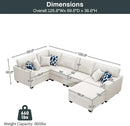 L Lengend Vansen Modular Sectional Sofa U Shaped Couch with Ottoman Modern Reversible Corner Sectional Couch for Living Room (Cream, U Shaped Sofa-1) by CozyNest Decor