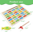 Magnetic Wooden Fishing Game Toy for Toddlers, Alphabet Fish Catching Counting Games Puzzle with Numbers and Letters, Preschool Learning ABC Math Educational Toys 3 4 5 Years Old Girl Boy Kids by TinyTreasures Baby Boutique