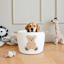 INough Cotton Rope Basket Toy Storage Baskets for kids Laundry Hamper, Gift Basket Empty Baby Shower Baskets with Handles, Cute Bins Blanket Stuffed Animal Storage for Nursery, Living Room Decor, Bear by TinyTreasures Baby Boutique