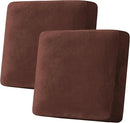 H.VERSAILTEX Velvet Stretch Couch Cushion Cover Plush Cushion Slipcover for Chair Loveseat Sofa Cushion Furniture Protector Seat Cushion Sofa Cover (2 Piece Large Sofa Cushion Covers, Burnt Brick) by CozyNest Decor
