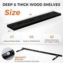 Fun Memories 36Inch Floating Shelves for Wall 2 Pack Wood Shelves for Kitchen, Bathroom, Bedroom Wall Mounted Rustic Wood Floating Shelf with Invisible Brackets for Books, Storage, Decor, Black by CozyNest Decor