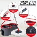 360° Spin Mop and Bucket Set Cleaning System,Mop and Bucket with Wringer Set for Home,Wet Dust Mop for Floor Cleaning with 4 Mop Heads by CozyNest Decor