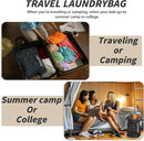 Travel Laundry Bag, Vacuum Compression Dirty Clothes Travel Bag Waterproof Wet Dry Bags Large Capacity Space Saver Bags Reusable Camp Clothes Organizer for Sports College Dorm Laundromat (1 Pcs )Black by TinyTreasures Baby Boutique
