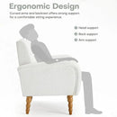 Chenille Fabric Accent Chairs Set of 2, Upholstered Armchair with Solid Wood Legs, Modern Living Room Accent Chair, Comfy Single Sofa Reading Club Chair for Bedroom Reception Lounge, White by CozyNest Decor