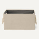 Amazon Basics Foldable Storage Bins with Rope Handles, Linen, Large, Pack of 3 by CozyNest Decor