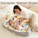 HKAI Baby Lounger – Soft Cotton Infant Floor Seat for Newborn to 24 Months, Portable Baby Essentials for Boys & Girls, Travel-Friendly Baby Lounge Pillow by TinyTreasures Baby Boutique