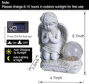Angel Decor Praying Cherubs Statue, Garden Decor with Solar Crackle Glass Globe for Lawn Patio Decorations by GreenHaven Gardens