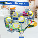 Upgrated Baby Playpen with Mat, Playpen for Babies and Toddlers, Large Playpen with Mat, Sport Playpen, Play Pen with Accessories, Baby Fence, PlayPen Indoor & Outdoor Activity, Sturdy Kids by TinyTreasures Baby Boutique