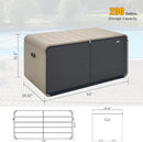 Domi 200 Gallon Resin Deck Box, Waterproof & UV-Resistant Outdoor Large Storage Box Lockable Storage Bin for Patio Cushions Pool Supplies Garden Tools and Delivery Storage by GreenHaven Gardens