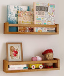 Heimlove Nursery Floating Shelves, Nursery Book Shelves for Wall, 16 inch Wall Bookshelf for Kids Solid Wood Wall Mounted Shelves for Books,Toys and Decor Storage, Set of 2 by TinyTreasures Baby Boutique