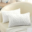 decorUhome Fall Throw Pillow Covers 12x20 Inch Set of 2, Soft Plush Decorative Faux Fur White Solid Couch Pillow Covers, Accent Farmhouse Neutral Lumbar Euro Pillow Cases for Sofa Bed Living Room by CozyNest Decor