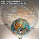 10 Inch Glass Gazing Ball, with 9.4" Tall Metal Gazing Globe Stand, Glass Balls Display Holder Set for Outdoor Garden Lawn Yard Decoration, Blue Artistic by CozyNest Decor