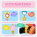 hahaland Car Seat Toys for Babies 0-6 Months Girl - Baby Toys 3-6 Months - Rattle, Mirror, Crinkle, Squeaky Carseat Stroller Toy 0-6 Months Developmental Newborn Baby Girl Birthday Gifts by TinyTreasures Baby Boutique