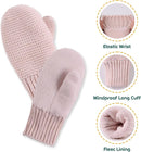 Basic Winter Baby Beanie Gloves Boys Girls Knitted Hat Pompom Kids Earflap Hats Warm Infant Toddler Beanie Mittens Set by TinyTreasures Baby Boutique