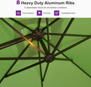 PURPLE LEAF 10' X 13' Patio Cantilever Umbrella Rectangle Umbrella Outdoor with Aluminum Offset Hanging and 360° Rotation for Pool Garden Deck Patio, Green by GreenHaven Gardens
