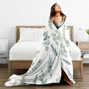 HGOD DESIGNS Watercolor Eucalyptus Flannel Fleece Bed Blanket Throw Blanket Lightweight Cozy Plush Blanket for Bedroom Living Rooms Sofa Couch 50"x60" by CozyNest Decor