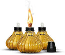 Deco Window Pack of 3 Table Torch for Indoor Outdoor Citronella Oil Tabletop Glass Lamp Landscape Yellow Lantern with Fiberglass Wick & Cap for Patio Garden Yard Party Decor Light by GreenHaven Gardens