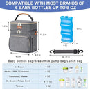 Insulated Breastmilk Cooler Bag with Ice Pack - Holds 6x9oz Bottles, Leakproof Double Layer, Baby Bottle Cooler Bag with Adjustable Strap for Nursing Moms, Daycare & Travel by TinyTreasures Baby Boutique