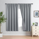 XWZO 100% Blackout Curtain Panels - Rod Pocket Thermal Insulated Black Liner, Noise Reducing and Heat Blocking Drapes for Hall and Extra Wide Windows with Tiebacks, Grey, W70 x L63, Set of 2 by TinyTreasures Baby Boutique