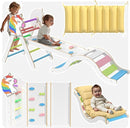 Pikler Triangle Set with Cushion, 9 in 1 Toddler Climbing Toys Indoor, Montessori Foldable Wooden Climbing Toys for Toddlers 1-3 Inside，Pikler Triangle Set Jungle Gyms Playground for Children by TinyTreasures Baby Boutique