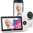VTech Upgraded Smart WiFi Baby Monitor, 1080p FHD Camera and 5" HD IPS Display, Free App with Motion Video, Sound/Motion Detection and Notifications, Fully Remote Pan-Tilt-Zoom: VM901 by TinyTreasures Baby Boutique